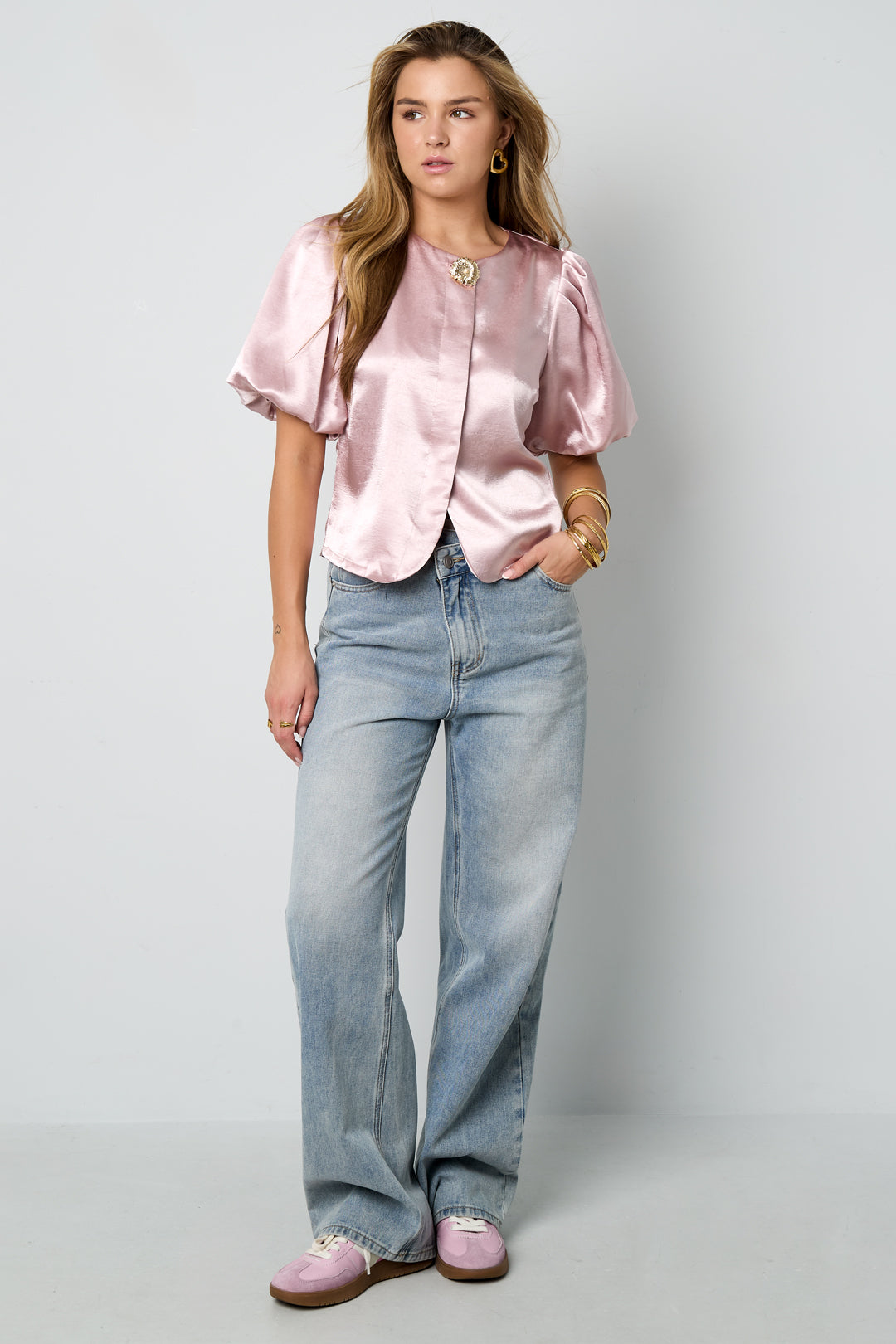 Geweven Polyestervezel Vrouwen Korte Mouwen Tops Elegant Solide Kleur