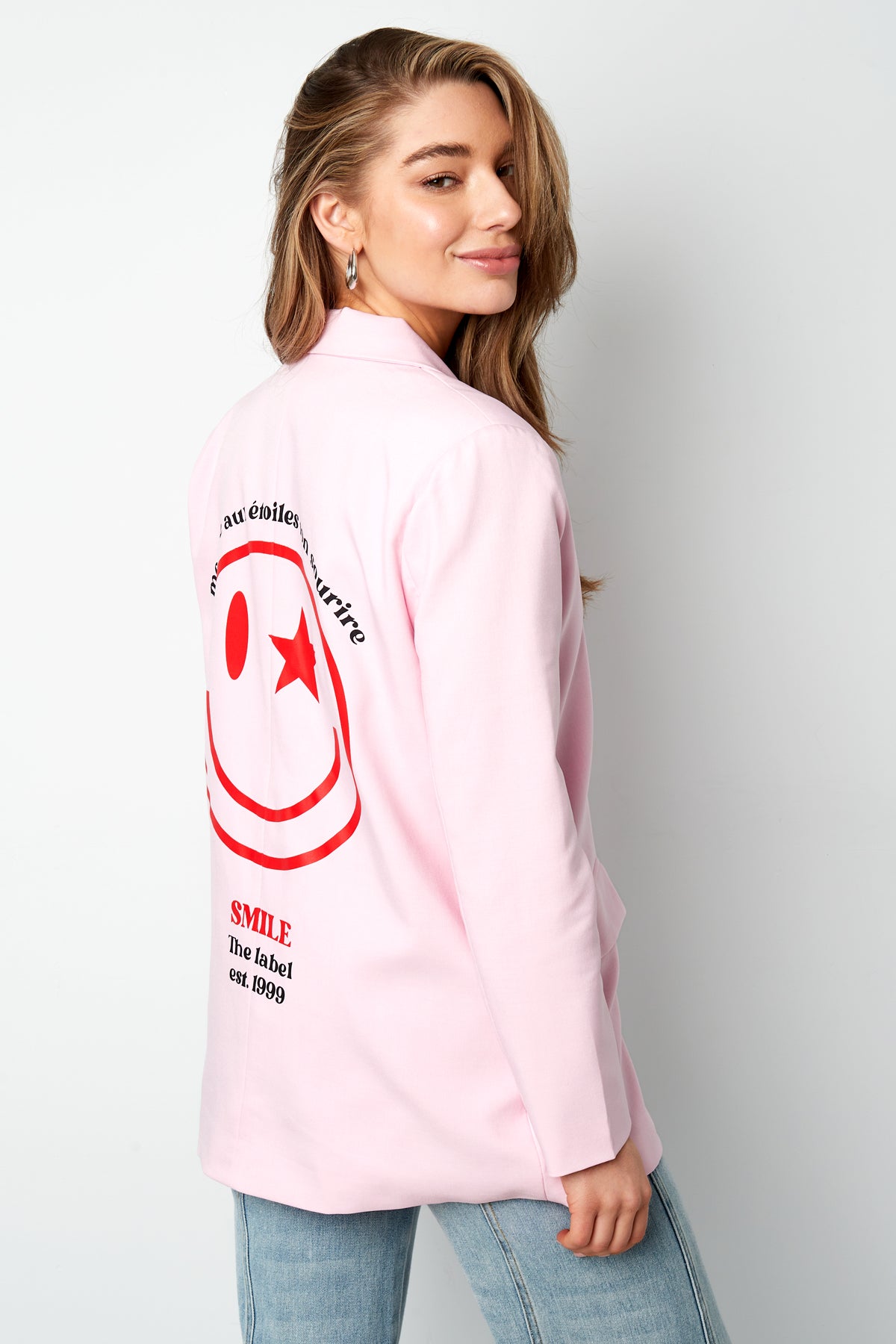 Polyester Vrouwen Blazerset Oversized Fit met Geborduurd Logo