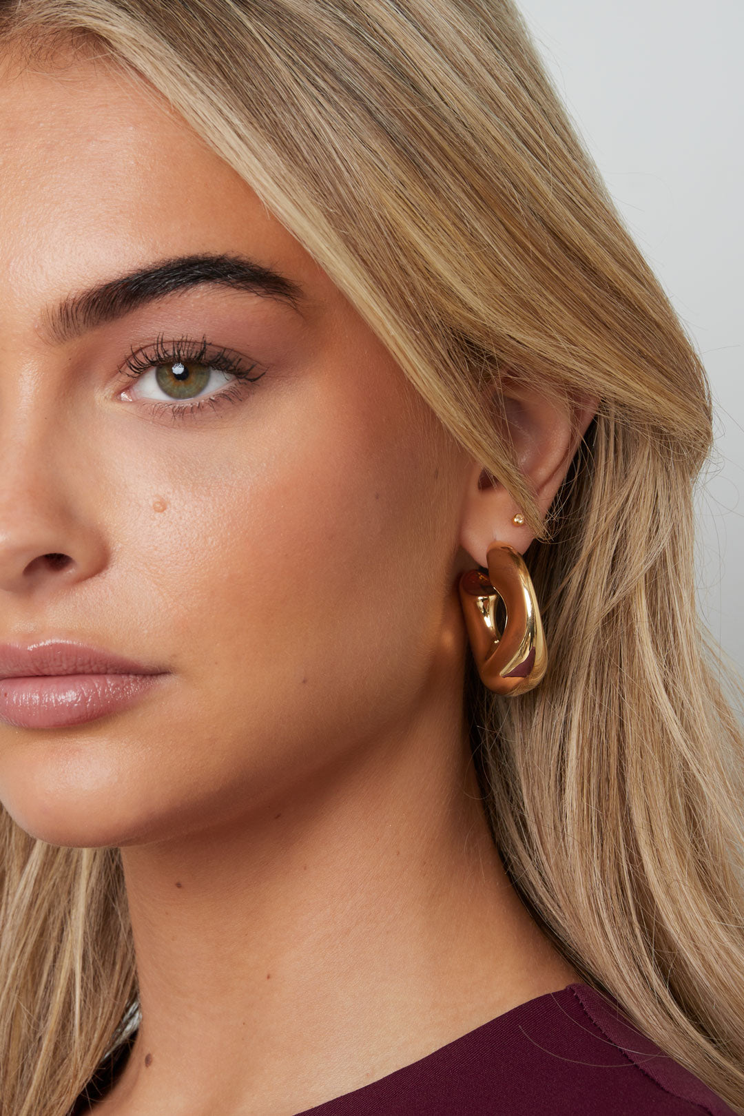 Oorbellen van roestvrij staal, cirkelvormig, casual, dagelijks, eenvoudig, serie, damessieraden