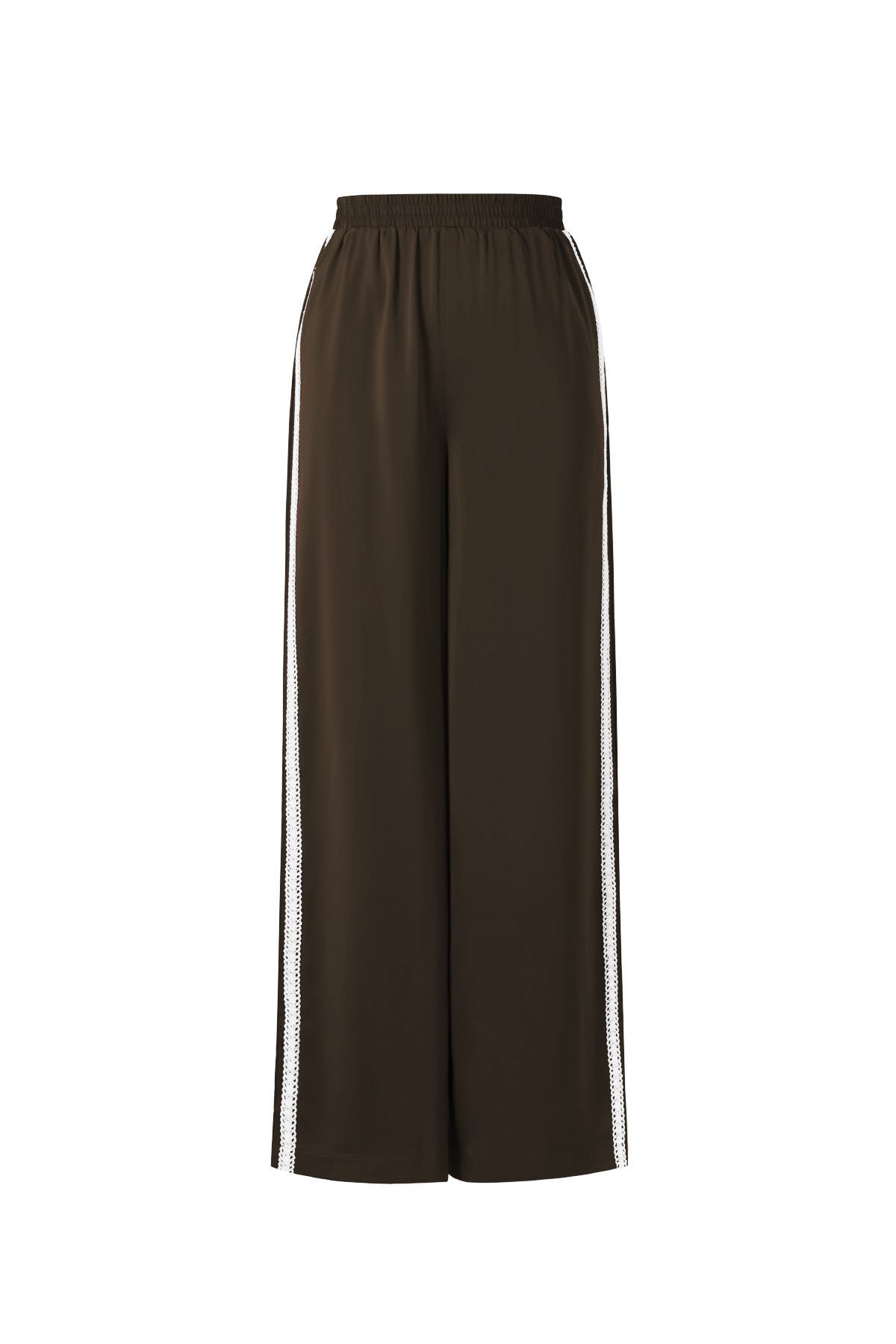 Geweven Polyestervezel Vrouwen Rechte Broek Sportief Kleurcontrast