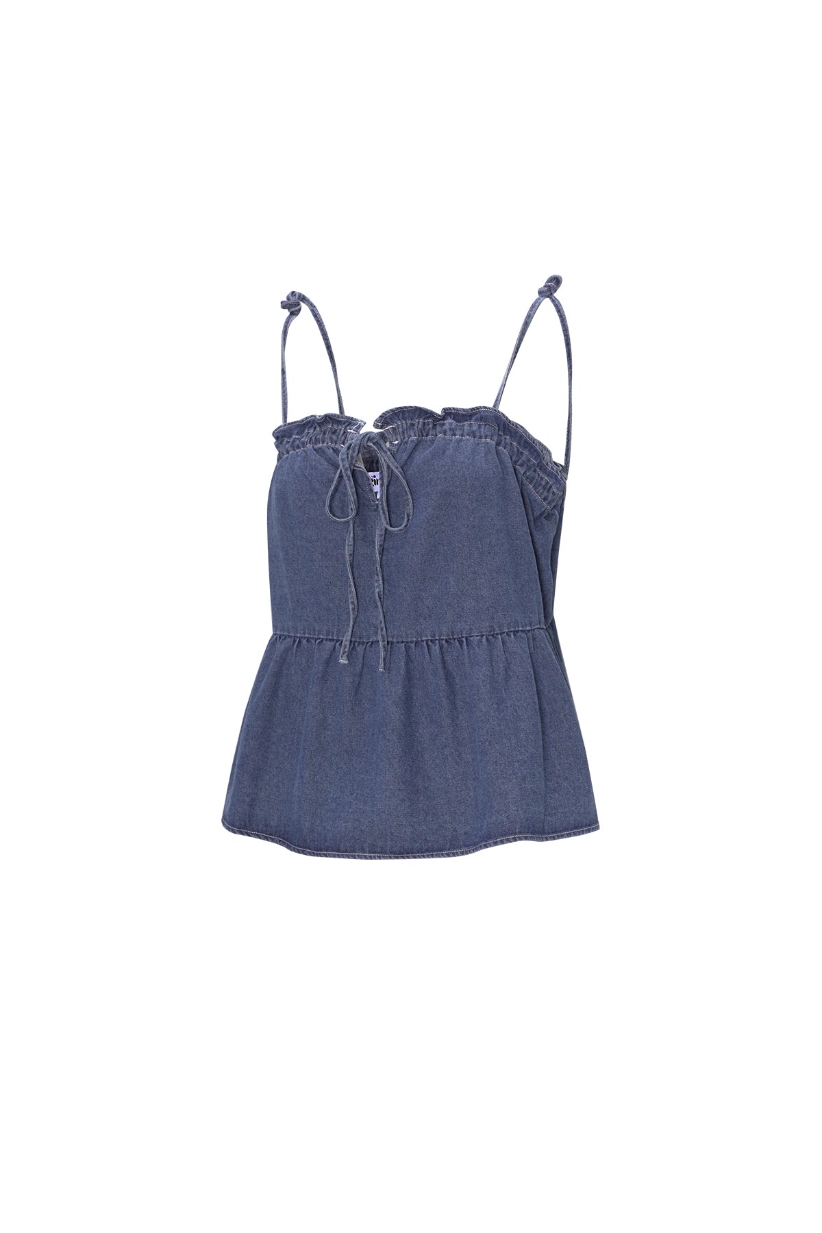 Geweven Denim Vrouwen Casual Top Lente/Zomer Eenvoudige Kleur