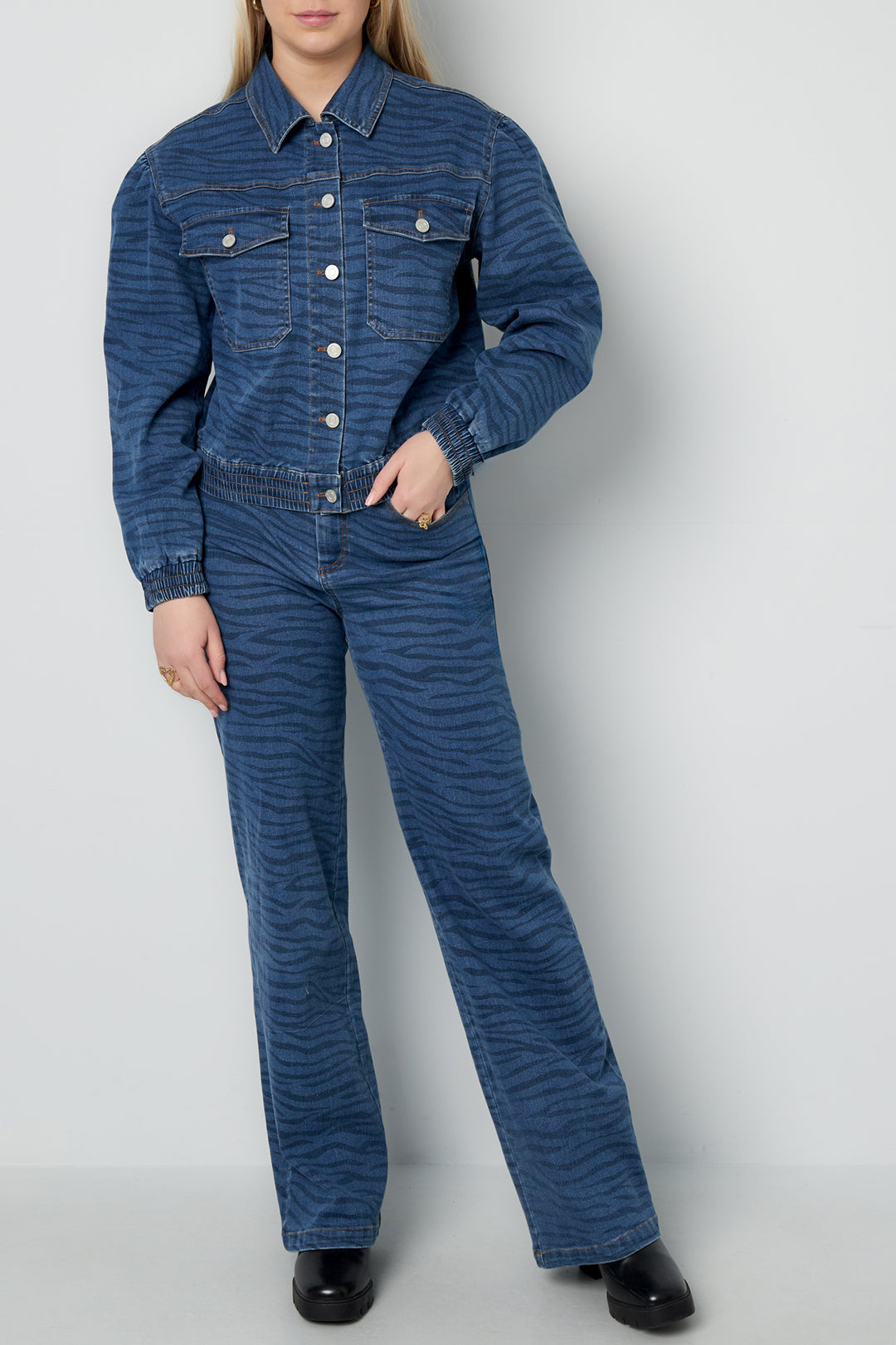 Cotton Woven Vrouwen Rechte Jeans Medium Indigo Casual