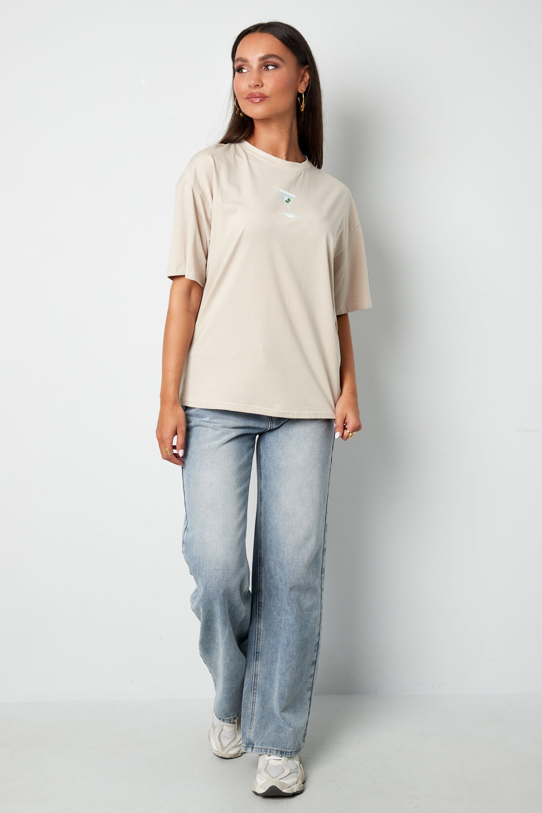 Katoen Gebreide Vrouwen T-shirt Casual Letters