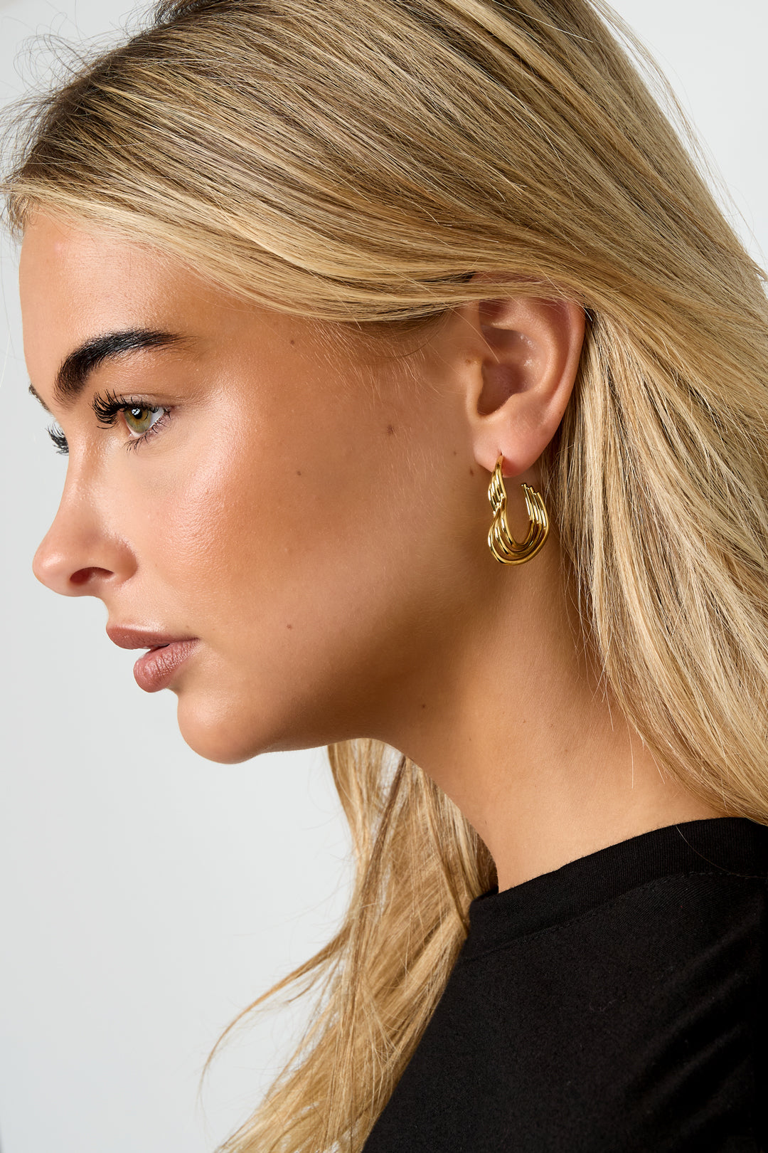 Oorbellen van roestvrij staal met hart, casual, dagelijks, eenvoudig, serie, damessieraden