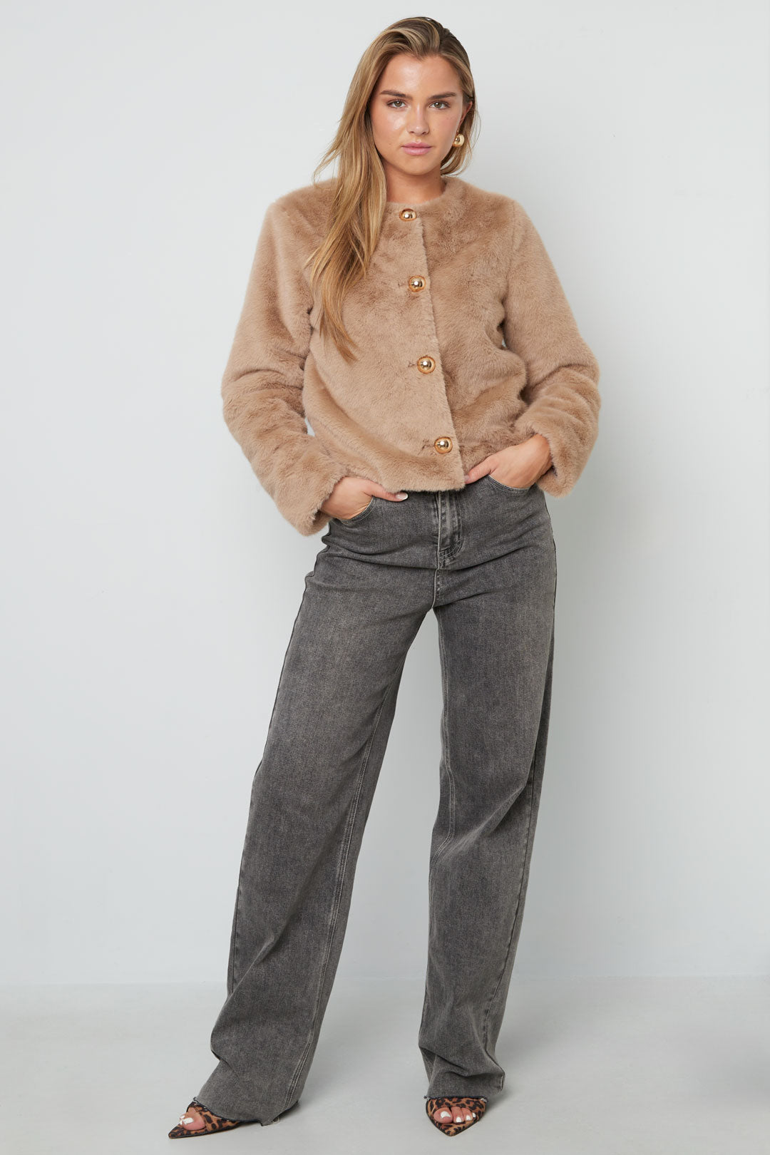 Woven Polyester Fiber Vrouwen Jas Elegant Solid Color Fall/Winter